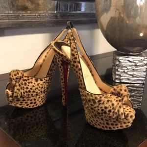 Christian Louboutin 150 animal print sling back